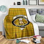 Scotstee Shop Tartan Plaid Blanket Houston Clan Crest Badge Scottish Tartan Plaid Sherpa Blanket