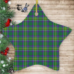 Hunter Of Hunterston Tartan Ornament Star Ornament, Christmas Star Decorations, ceramic ornament, Plaid Star Ceramic Ornament, Christmas Ornament Decorations Gift