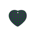 Hunter Of Peebleshire Tartan Heart Ornaments, Christmas Tree Ornament, Plaid Christmas Ornaments, Ceramic Heart Christmas Tree Decoration, Christmas Ornament, Plaid Ornament, Tartan Ornament, Buffalo Plaid Ornament