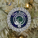 Hutton Clan Tartan Crest Badge Plaid Ornament Gift. Christmas Tree Ornament Tartan Ornament Great Christmas Ornaments Gift - Scotstee Shop