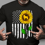 Scotstee Shop - I Love My Great Pyrenees American Flag And Sunflower Gift 4th Of July Shirt