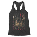 I Love USA American Flag and Deer Hunter Women's Tank Top - Scotstee Shop