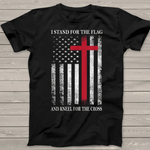 Scotstee Shop - I Stand For The Flag And Kneel For The Cross Shirt USA Flag 4th Of July Shirt Stand For The Flag Kneel For The Cross T Shirt