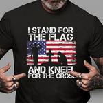 Scotstee Shop - I Stand For The Flag And Kneel For The Cross US Flag 4th Of July Shirt Stand For The Flag Kneel For The Cross T Shirt