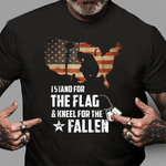 Scotstee Shop - I Stand For The Flag And Kneel For The Fallen USA Veteran 4th Of July Shirt