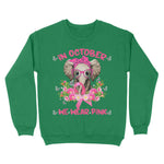 In October We Wear Pink Elephant Breast Cancer Gifts Breast Cancer Awareness Sweatshirt - Scotstee Shop