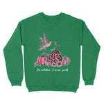 In October We Wear Pink Hummingbird Pumpkin Breast Cancer Awareness Sweatshirt - Scotstee Shop