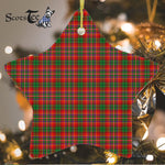 Innes Tartan Ornament Star Ornament, Christmas Star Decorations, ceramic ornament, Plaid Star Ceramic Ornament, Christmas Ornament Decorations Gift
