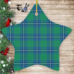 Irvine Ancient Tartan Ornament Star Ornament, Christmas Star Decorations, ceramic ornament, Plaid Star Ceramic Ornament, Christmas Ornament Decorations Gift