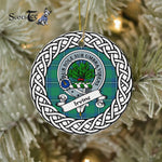 Irvine Tartan Ornament,  ceramic ornament, personalized christmas ornaments, christmas tree ornaments, christmas door decorations, Plaid Ornament, Tartan Ceramic Ornament
