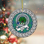 Irvine Tartan Ornament,  ceramic ornament, personalized christmas ornaments, christmas tree ornaments, christmas door decorations, Plaid Ornament, Tartan Ceramic Ornament