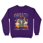 Its Ok To Be Different Elephant Autism Awareness Breast Cancer Awareness Sweatshirt - Scotstee Shop