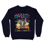Its Ok To Be Different Elephant Autism Awareness Breast Cancer Awareness Sweatshirt - Scotstee Shop