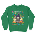 Its Ok To Be Different Elephant Autism Awareness Breast Cancer Awareness Sweatshirt - Scotstee Shop