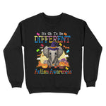 Its Ok To Be Different Elephant Autism Awareness Breast Cancer Awareness Sweatshirt - Scotstee Shop