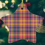 Jacobite Tartan Ornament Star Ornament, Christmas Star Decorations, ceramic ornament, Plaid Star Ceramic Ornament, Christmas Ornament Decorations Gift