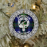 Jamieson Tartan Ornament,  ceramic ornament, personalized christmas ornaments, christmas tree ornaments, christmas door decorations, Plaid Ornament, Tartan Ceramic Ornament