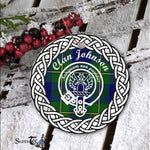 Johnson Tartan Ornament,  ceramic ornament, personalized christmas ornaments, christmas tree ornaments, christmas door decorations, Plaid Ornament, Tartan Ceramic Ornament