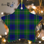 Johnston Modern Tartan Ornament Star Ornament, Christmas Star Decorations, ceramic ornament, Plaid Star Ceramic Ornament, Christmas Ornament Decorations Gift