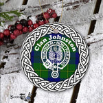 Johnston Tartan Ornament,  ceramic ornament, personalized christmas ornaments, christmas tree ornaments, christmas door decorations, Plaid Ornament, Tartan Ceramic Ornament