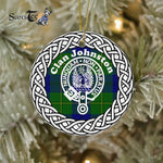 Johnston Tartan Ornament,  ceramic ornament, personalized christmas ornaments, christmas tree ornaments, christmas door decorations, Plaid Ornament, Tartan Ceramic Ornament