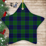 Keith Modern Tartan Ornament Star Ornament, Christmas Star Decorations, ceramic ornament, Plaid Star Ceramic Ornament, Christmas Ornament Decorations Gift