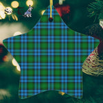 Kerr Hunting Tartan Ornament Star Ornament, Christmas Star Decorations, ceramic ornament, Plaid Star Ceramic Ornament, Christmas Ornament Decorations Gift