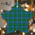 Kerr Hunting Tartan Ornament Star Ornament, Christmas Star Decorations, ceramic ornament, Plaid Star Ceramic Ornament, Christmas Ornament Decorations Gift