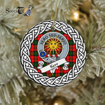 Kerr Tartan Ornament,  ceramic ornament, personalized christmas ornaments, christmas tree ornaments, christmas door decorations, Plaid Ornament, Tartan Ceramic Ornament