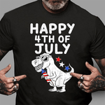 Kids Happy 4th Of July T Rex Patriotic Funny Toddler Boys Kids 4th Of July Shirt - Scotstee Shop