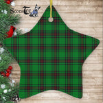 Kinloch Tartan Ornament Star Ornament, Christmas Star Decorations, ceramic ornament, Plaid Star Ceramic Ornament, Christmas Ornament Decorations Gift