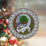 Kinninmont Tartan Ornament,  ceramic ornament, personalized christmas ornaments, christmas tree ornaments, christmas door decorations, Plaid Ornament, Tartan Ceramic Ornament