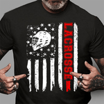 Scotstee Shop - Lacrosse American Flag Distressed 4th Of July Shirt