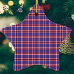 Laing Of Archiestown Tartan Ornament Star Ornament, Christmas Star Decorations, ceramic ornament, Plaid Star Ceramic Ornament, Christmas Ornament Decorations Gift