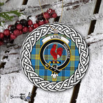 Laing Tartan Ornament,  ceramic ornament, personalized christmas ornaments, christmas tree ornaments, christmas door decorations, Plaid Ornament, Tartan Ceramic Ornament
