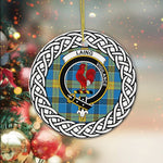 Laing Tartan Ornament,  ceramic ornament, personalized christmas ornaments, christmas tree ornaments, christmas door decorations, Plaid Ornament, Tartan Ceramic Ornament