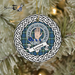 Lamont Tartan Ornament,  ceramic ornament, personalized christmas ornaments, christmas tree ornaments, christmas door decorations, Plaid Ornament, Tartan Ceramic Ornament