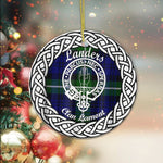 Landers Tartan Ornament,  ceramic ornament, personalized christmas ornaments, christmas tree ornaments, christmas door decorations, Plaid Ornament, Tartan Ceramic Ornament