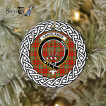 Langlands Tartan Ornament,  ceramic ornament, personalized christmas ornaments, christmas tree ornaments, christmas door decorations, Plaid Ornament, Tartan Ceramic Ornament