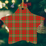 Langlands Tartan Ornament Star Ornament, Christmas Star Decorations, ceramic ornament, Plaid Star Ceramic Ornament, Christmas Ornament Decorations Gift