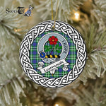 Learmonth Tartan Ornament,  ceramic ornament, personalized christmas ornaments, christmas tree ornaments, christmas door decorations, Plaid Ornament, Tartan Ceramic Ornament