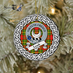 Leask Tartan Ornament,  ceramic ornament, personalized christmas ornaments, christmas tree ornaments, christmas door decorations, Plaid Ornament, Tartan Ceramic Ornament