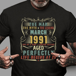 Legend Born In March 1991 29th Years Old Birthday Gifts Birthday Shirt - Scotstee Shop