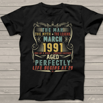 Legend Born In March 1991 29th Years Old Birthday Gifts Birthday Shirt - Scotstee Shop