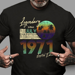 Legendary Since Birthday July 1971 Vintage Birthday Gift Birthday Shirt For 50th Birthday Shirt mens vintage 1971 t shirt - Scotstee Shop