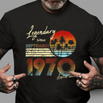 Legendary Since Birthday September 1970 Years Old Vintage Shirt For 50th Birthday Shirt - Scotstee Shop