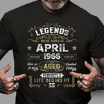 Legends Born In April 1966 55th Birthday Gift 55 Years Old Birthday Shirt - Scotstee Shop