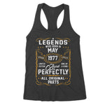 Legends Born In May 1977 44th Birthday Gift 44 Years Old Women's Tank Top - Scotstee Shop