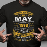 Legends Born In May 1978 43rd Birthday Gifts 43 Years Old Birthday Shirt - Scotstee Shop