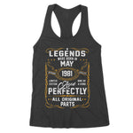 Legends Born In May 1981 40th Birthday Gift 40 Years Old Women's Tank Top - Scotstee Shop